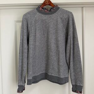 J.Crew Gray Sweatshirt with Floral Ruffle Accents